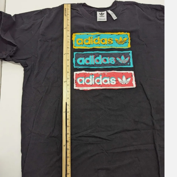 adidas Black Tee with Multicolor Logo - Picture 3 of 7